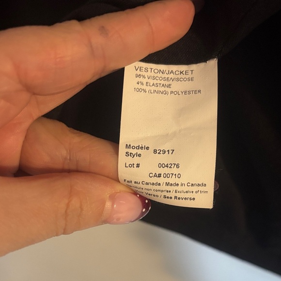 Joseph Ribkoff Red and Black Colorblock Jacket - Picture 2 of 5